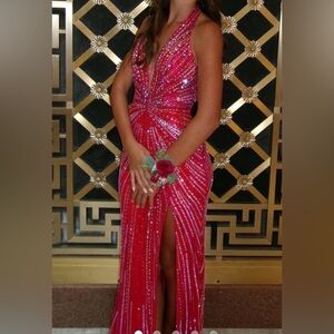 Portia and Scarlett Vibrant Red Sequin Gown